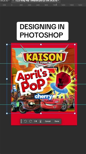 Designing Cars Themed Ring Pops in Photoshop 🩵 Comment TUTORIAL to get link to our website and Exclusive Coupon Code 🎉 Enter our world of Party Favors, Papers, Tutorials and more linked in our bio! #fyp #partyfavors #thislittlelight #photoshop #canva