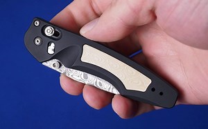 Benchmade美国蝴蝶 470-131金盒子 大马士革限量版铝合金手柄使者快开折刀