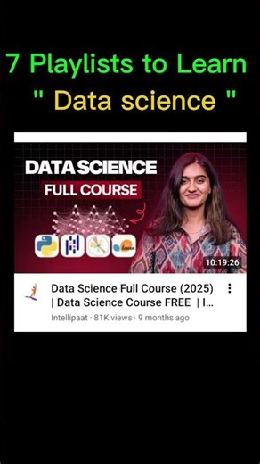 Top 7 Playlists to Learn Data Science #datascience #coding