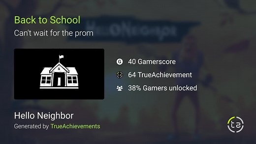 Back to School achievement in Hello Neighbor