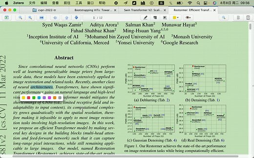 Restormer: Efficient Transformer for High-Resolution Image Restoration