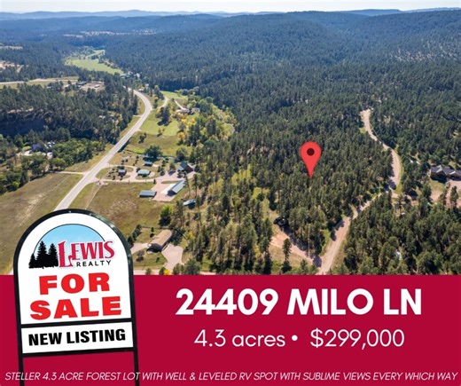 ✨ ＮＥＷ ＬＩＳＴＩＮＧ✨ Looking for the perfect Black Hills getaway? This stellar 4.3-acre forest lot checks every box: 🌲 NO COVENANTS – bring your vision to life! 🌲 Private leveled RV site (with port-a-potty) 🌲 Strong 490 ft, 2.5 gpm well already in place 🌲 Electric & high-speed fiber optic internet available 🌲 Mature pines, unique rock outcroppings & varied terrain 🌲 Just a stone’s throw from US Forest Service land for endless outdoor adventure All this tucked just off the highway—convenient yet 