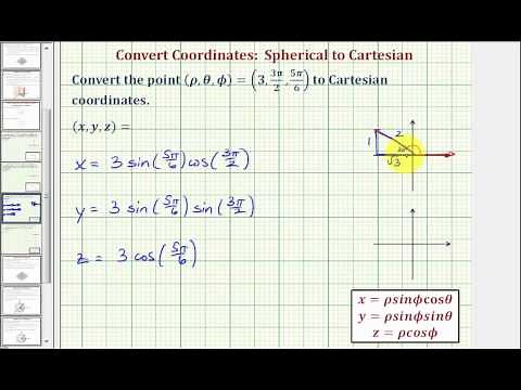 Ex 1: Convert Spherical Coordinates to Cartesian Coordinates