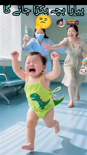 So Precious & Funny! 😍 Baby Escaping 🏃‍♂️🥰From 💉Doctor#shorts#viralshorts #shortsfeed#cute #Boost