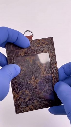Handmade upcycled Louis Vuitton ID card holder 🪪 #handmade #diy #fyp #sewing