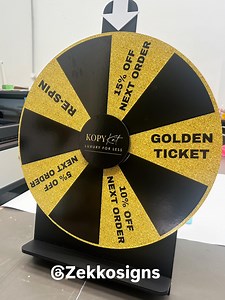 Customised Prize Wheel – 400mm Spin to Win Game – Salon & Event Display Wheel – Black, Gold Acrylic Giveaway Spinner - Etsy UK