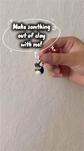 Making a keychain out of clay! #watch #subscribe #polymerclay #keychain #small #cute
