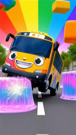 Ultra Cute Cartoon Bus Goes CRAZY on a Rainbow Fantasy Road!