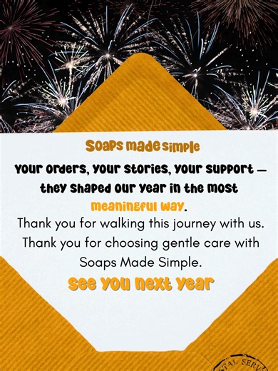 Thank you for being part of our handmade journey this year 💛 Your love for clean, simple, skin-loving soap means the world to us. Wishing you warmth, joy, and glowing skin in the year ahead ✨ #SoapsMadeSimple #GratefulHeart #HandmadeWithLove #fyppppppppppppppppppppppp #fypシ