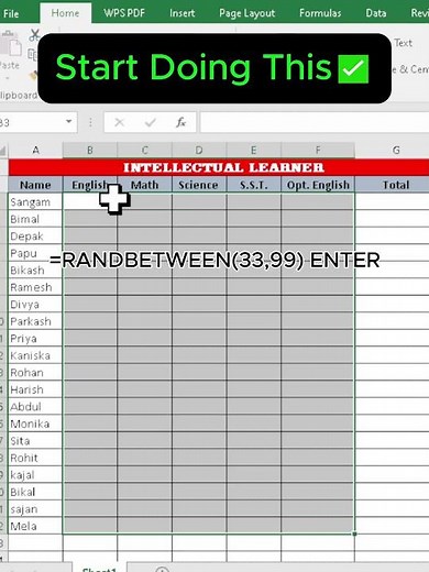 Excel Student Marksheet in Excel #computereducation #exceltricks #exceltutorial