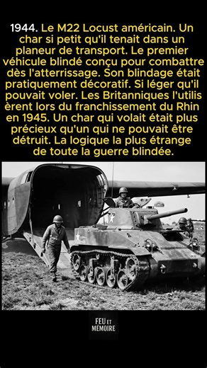 Les Américains construisirent un char qui tenait dans un planeur et combattait à l'atterrissage