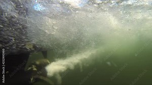 Propeller under water - hig speed - under water - outboard - boat - water