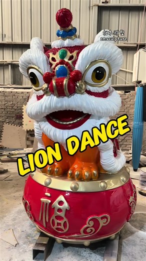 3D-printed production, ultra-detailed lion dance sculpture. Chinese sculpture manufacturer, #FiberglassSculptureManufacturer #CustomSculptureManufacturer #3DPrinterManufacturer