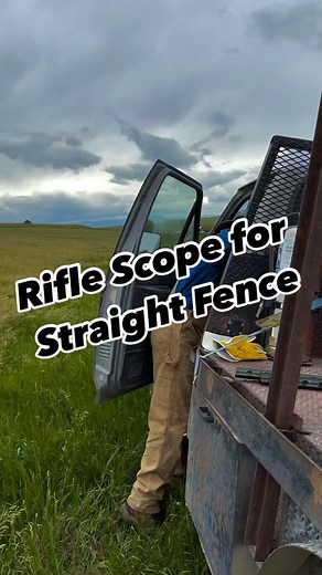 Ranch Hacks on Instagram: "“Fencing on the straight and narrow” - a hack for getting your fence perfectly straight When fencing in hills, long grass, or underbrush, using a guide-wire alone for making a perfectly straight fence is not always so simple. Side-hills can also make for an optical illusion. You think your wire is perfectly straight until you start pounding posts, and then realize you have a slight bow in your fence. Now that I use an old rifle scope and some tee posts, I no longer hav
