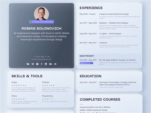 My Responsive CV on WebFlow