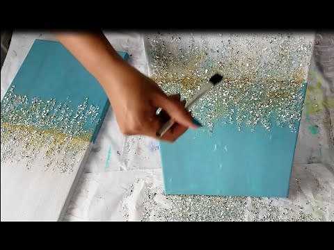 #21 Bling Canvas Painting | Crushed Glass & Glitter Art | Mod Podge | Step by Step Video | DIY