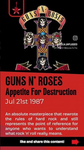 GUNS N’ ROSES – Appetite For Destruction (1987) 🤘🔥 #GunsNRoses #HardRock #Slash #AxlRose #Rock