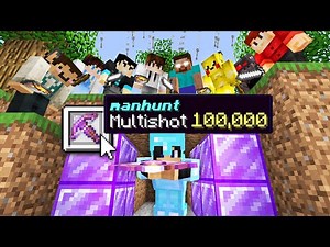 Minecraft Manhunt but i secretly used Multishot 100,000..
