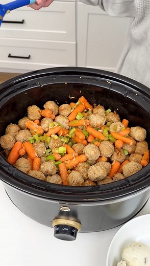 Easy crockpot dinner I make meatball "pot roast" in my slow cooker. | Justine Kameron