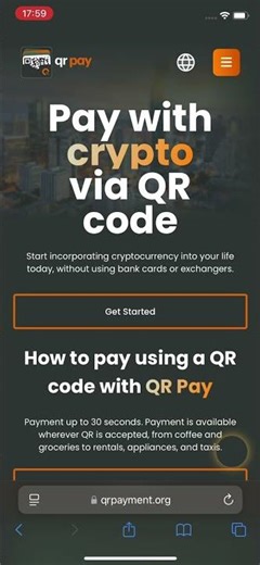 Landing page for the QR Pay service