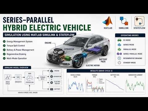 Series Parallel Hybrid Electric Vehicle Modelling using MATLAB | Simulink | Stateflow