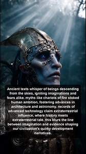 Explore how ancient myths of sky beings fueled human ambition and technological advancements, blurring the lines between imagination and evidence in our civilization's unique development narratives. | Alien Footprints in History