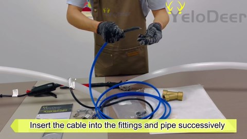 Upgrade In Pipe Heating Cable with Y-Fitting, Self-Regulating Heating Cable Inside Pipe for Easy Installation, 120V 35ft, YeloDeer Freeze Protection for Drinking Water Pipes