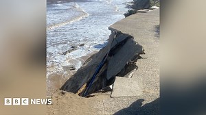 Hemsby: Clifftop road collapses due to coastal erosion