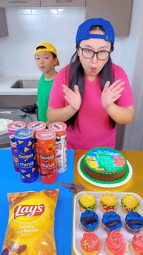 98K views · 1.5K reactions | Minecraft cake vs chips ice cream challenge! #Minecraft #funny by Ethan Funny Family | Ethan Funny Family | Facebook