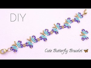 Beaded Seed Bead Bracelet: DIY Beaded Butterfly 🦋 🦋 Bracelet – Cute & Easy!