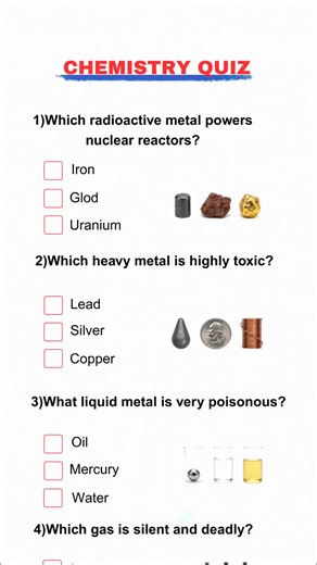 chemistry quiz questions trivia #chemistry #info #sciencefacts #trivia #generalknowledge