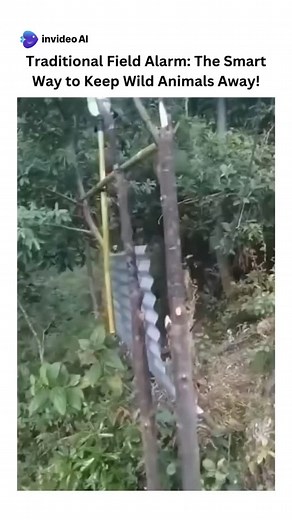 Farm Improvement on Instagram: "Farmers have long relied on a simple yet ingenious water-powered field alarm to keep wild animals away from their crops. This traditional system consists of an aluminum sheet hung on bamboo poles and a tumbler slowly filled with water. Once full, the tumbler tips over, causing a stick to strike the aluminum sheet, producing a loud noise that scares away wild boars, deer, and birds. This zero-electricity alarm works continuously as long as there is a water source, 