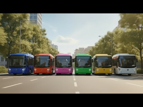 Colorful Buses Song | Learn Colors and Counting for Kids