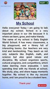 My School | Simple English Short Speech | Spoken English for Beginners #DailyEnglishWorld