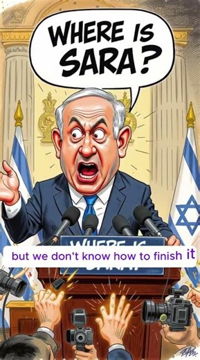 “Netanyahu’s Hilarious Press Confusion 😏 | Cartoon Satire