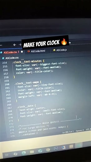 Make Your Clock CSS&Js#csstutorial #codinglover #coder #codingshortvideo #viral #tranding #shorts