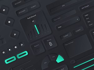 Neumorphic Dark UI Kit