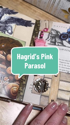 Hagrid was expelled from Hogwarts and his wand was broken, as all wands are when a wizard is expelled and forbidden to do magic. Dumbledore, however, believed in him and hired him as the groundskeeper. Hagrid hid his broken wand in the pink parasol to keep it close- that’s why he says, “I'm — er — not supposed ter do magic, strictly speakin…”