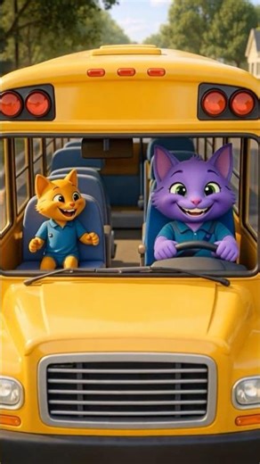 THE WAY TO SCHOOL 🚌🏫🌳 | Fun nursery rhymes for children | Family Cats ❤️