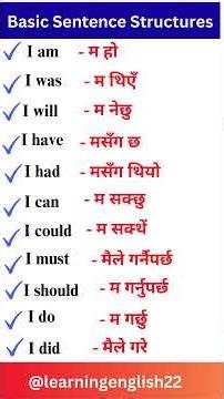 Basic Sentence Structure #english #englishlearningclass #easyenglisheveryday #spokenenglish