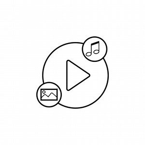 video player logo vector icon illustration