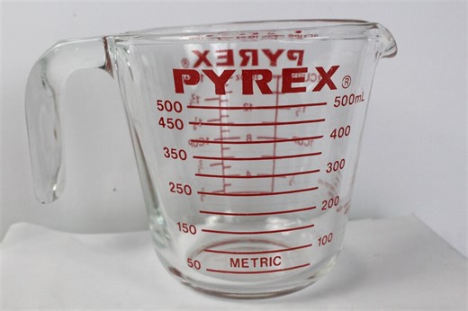 Vintage 2 Cup Glass Pyrex Measuring Cup With L Shaped Handle Made in USA - Etsy