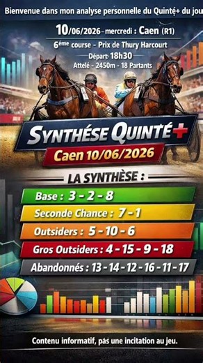 Quinté+ Predictions Caen (R1) - June 10 - Today's Strategic Summary