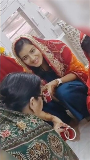 Enjoying the changing of bangles of bride/#Short#/#youtubeshort #