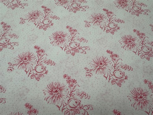 Vintage French Cotton Fabric – Pink Floral Shabby Chic Textile - Etsy