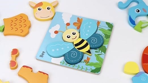 6 Pack Wooden Puzzles for Toddler 1-3 Years Old