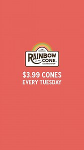 99K views | Five Slices of Delicious for Just $3.99 Every Tuesday! Snag a Jr Rainbow Cone and indulge in a perfect treat that’s just right…bigger than most scoops and better than just one flavor! Tag your ice cream buddy & make it a date! | The Original Rainbow Cone | Facebook