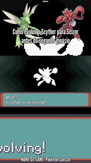 Evolução do Scyther para Scizor em Pokémon Quetzal