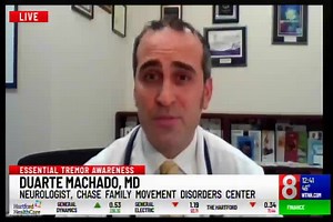 Dr. Duarte Machado, Neurologist at Hartford HealthCare Ayer Neuroscience Institute join WTNH News 8 to talk about essential tremor - the most common movement disorder affecting upwards of 10 million Americans. He talks about its impacts, support groups and the awareness month as a whole. He also talks about the treatment options and the effectiveness. | Hartford HealthCare