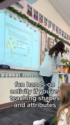 fun, hands-on geometry activity for first graders! #firstgrademath #teacher #teachingfirstgrade #geometry #vertices #teachersoftiktok #teachinginspo #teachertip #shapes